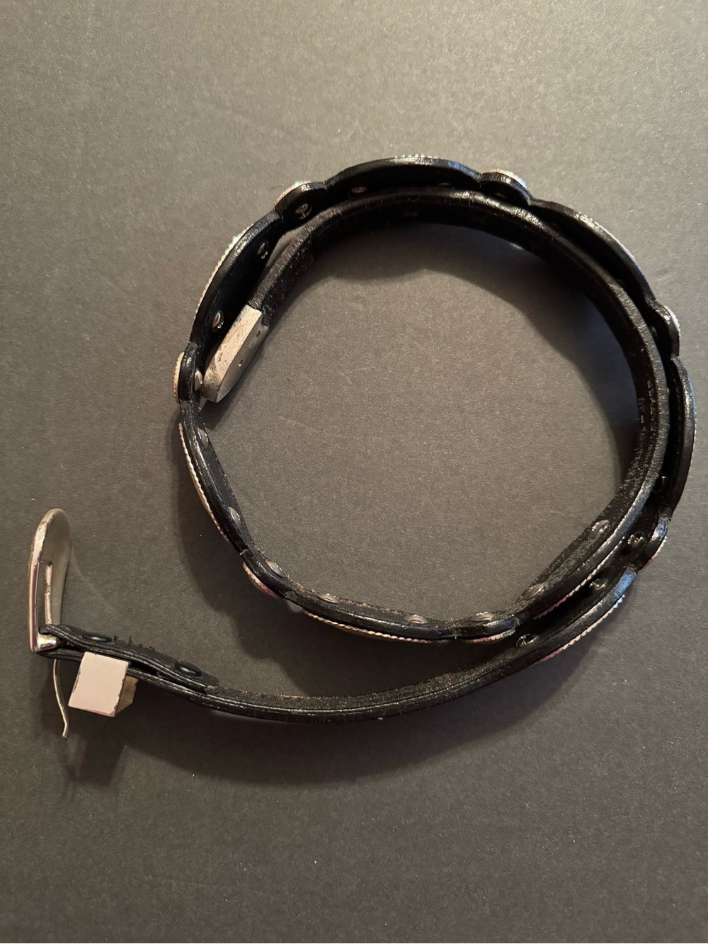 Women’s Black Leather Belt with Metal Clasp